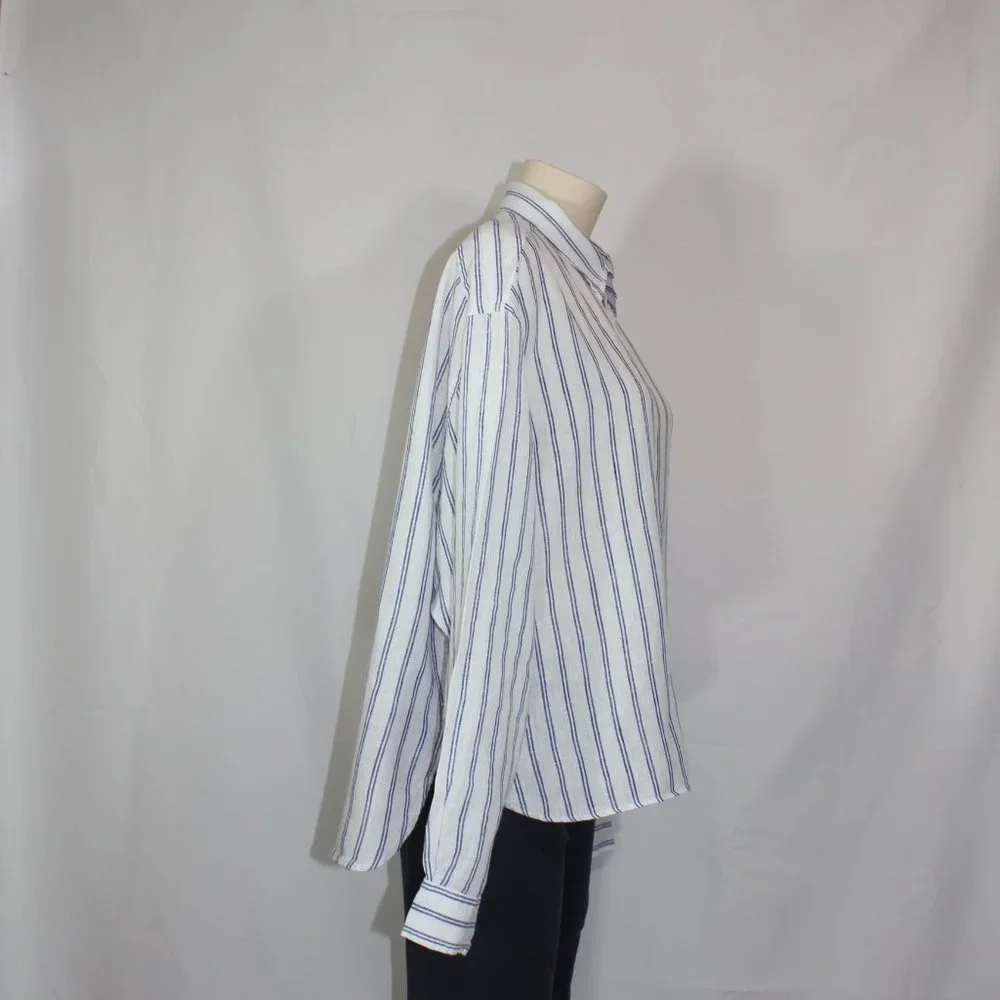 Polo Ralph Lauren Striped Linen Shirt Long Sleeve XL/TG - Picture 5 of 11